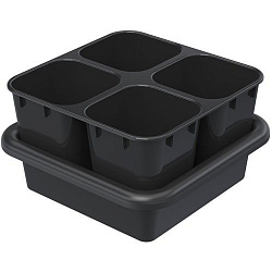 Горшок рассадный с выдвижным дном в наборе 0,8 л * 4 гнезда в поддоне