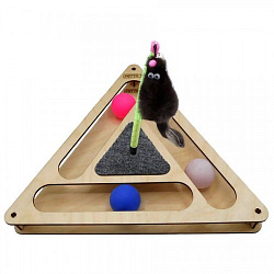 Игрушка для кошек GoSi Платформа Треугольник M с шариками и игрушкой 007576 