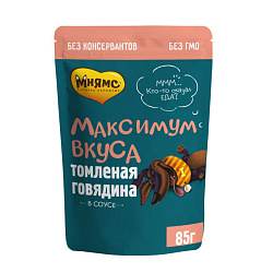 Мнямс Максимум вкуса влажный корм для собак взрослых в соусе с томленой говядиной 85гр