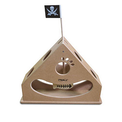 Игрушка для кошек Пирамида с маятником для кошек мдф TT-04 300*80*235мм (Пират занимательная)