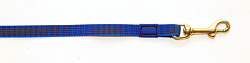 Поводок Плавающий профи.прорезиненный 20мм*1м  бронзовый карабин Синий 