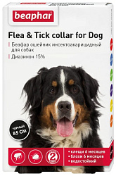 Beaphar Flea & Tick Collar Ошейник для собак крупных пород черный от блох 6 мес. и клещей 6 мес 85см