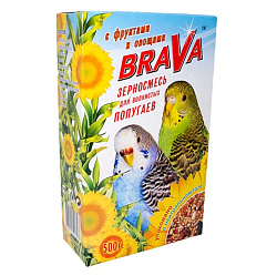 Brava Корм для попугаев волнистых Фрукты и Овощи 500гр