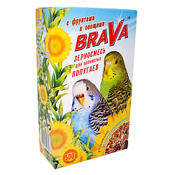 BraVa Корм для попугаев волнистых Фрукты и Овощи 500гр