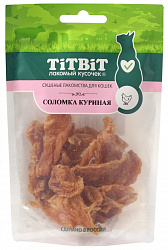 TiTBiT лакомство для кошек соломка куриная сушеная 25гр
