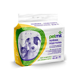 Пеленки впитывающие для животных PETMIL 60*40 30шт