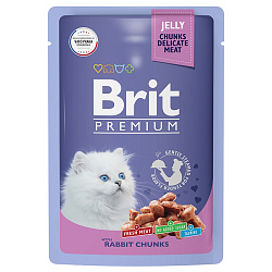 Brit Premium Kitten влажный корм для котят с кроликом кусочки в желе 85гр