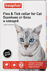 Beaphar Flea & Tick Collar Ошейник для кошек чёрный от блох 6 мес. и клещей 6 мес. 35см