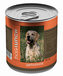 Dog Lunch консервы для собак с цыпленком в желе 750гр