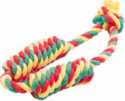 Игрушка для собак DogLike Dental Knot Сарделька двойная малая канат текстиль цветной 42см