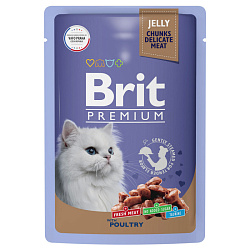 Brit Premium консервы для кошек с ассорти из птицы кусочки в желе 85гр