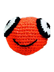 Игрушка для кошек №1 Favorite "Эмодзи" вязаная с кошачьей мятой оранжевая