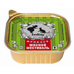 ZooRing Мясной фестиваль влажный корм для кошек взрослых всех пород с говядиной паштет 100гр