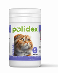 Polidex Gelabon для кошек и котят Профилактика и лечение болезней суставов 80 таблеток