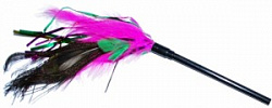 Дразнилка для кошек розово/зеленые/черные перья 35см ИУ19 Уют