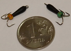 Мормышка V37 Чёрт 3 0,9гр. чёрный с бусинкой 173