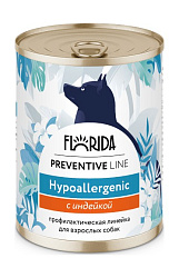 Florida Preventive Line Hypoallergenic диетический влажный корм для собак c индейкой 340гр