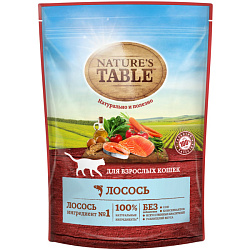 Nature's Table корм сухой для кошек с лососем 190гр