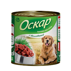 Оскар консервы для собак, фарш из телятины 750гр