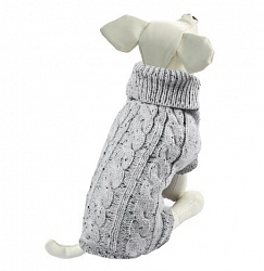 Свитер для собак "Косички" S, серый, размер 25см, Triol