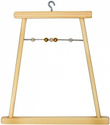 Качели для птиц деревянные средние с бусами (8538)