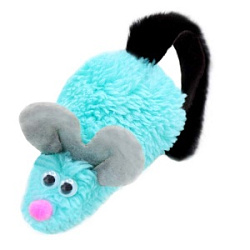 Игрушка для кошек GoSi Мышь-Полевка с милыми ушками, хвост натуральная норка голубая еврослот 7458