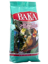 Вака кормовая смесь для попугаев мелких и средних в период линьки 500гр