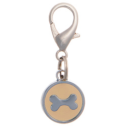 Адресник круглый малый кость бежевый 14 мм, с местом для гравировки 19046