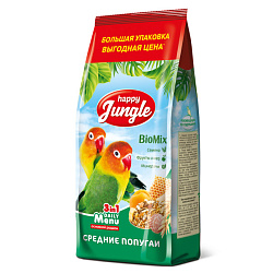 Happy Jungle корм для средних попугаев 900гр
