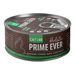 Prime Ever 4B влажный корм для кошек с цыпленком и овощами в желе 80гр