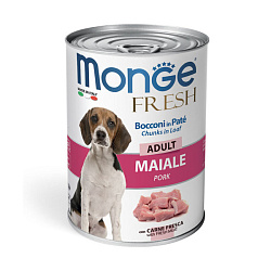 Monge Dog Fresh Adult консервы для собак взрослых с мясным рулетом из свинины 400гр