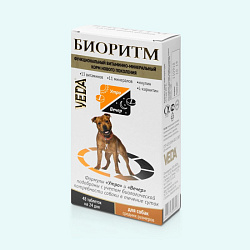 Биоритм для собак средних пород функциональный витаминно-минеральный комплекс 48тб