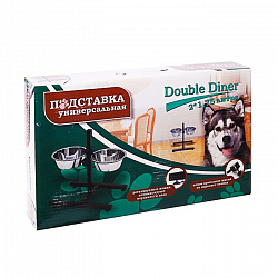 Миски+подставка регулируемая 2*1,75л Double Diner 3100C (белые)