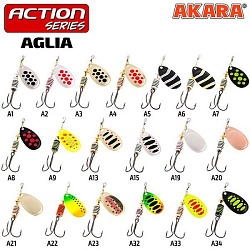 Блесна вращающаяся Akara Action Series Aglia 0  2.5гр 1/11oz A15