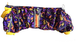 Дождевик для собак Такса Скоморох фиолетовый, мальчик L