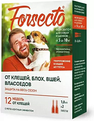 Капли на холку Форсекто д/соб 5-10 кг 1мл