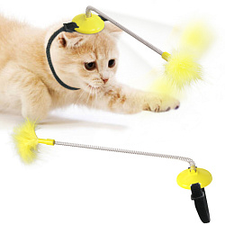 Игрушка для кошек Интерактивная игрушка Догоняйка (ошейник, перо на пружине)
