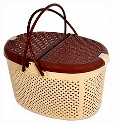 Переноска для животных овал 43,5*37*26,5 в ассорт. (М5508)