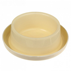 Миска круглая на противоскользящей основе (слоновая кость) М6218