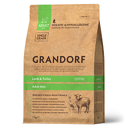 Grandorf Adult Mini корм сухой для собак взрослых мелких пород с ягненком и индейкой 3кг