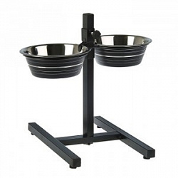 Миски+подставка регулируемая 2*1,75л Double Diner 3100C (черные)