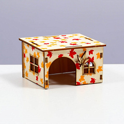 Дом для грызунов 9*8,2*5,3 см фанера   7598060