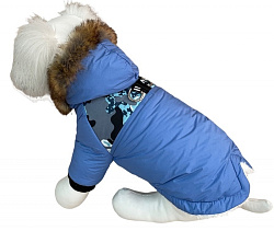 Парка для собак мех Arctic Nice голубой размер XL PetFashion