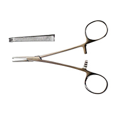 Зажим кровоостанавливающий прямой зубчатый 160мм "Кохер"