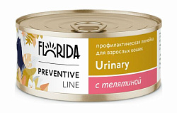 Florida Preventive Line Urinary диетический влажный корм для кошек при профилактике мочекаменной болезни с телятиной 100гр