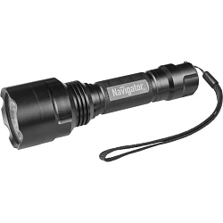 Фонарь Navigator NPT-P03-18650 аллюминиевый профессиональной  1 CREE LEDx10Вт. Акк. 4В 2Ач. 71583 