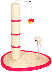 Когтеточка Уют Стойка с мячиком мышь на пружине 40*30*51см