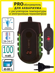 Нагреватель с терморегулятором BARBUS Pro с внешним регулятором 100Вт 026