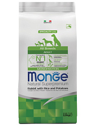 Monge Dog Speciality Line Monoprotein Adult корм сухой для собак взрослых с кроликом, рисом и картофелем 2,5кг