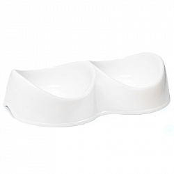 Миска Инь Янь пластиковая двойная белая  2*200мл